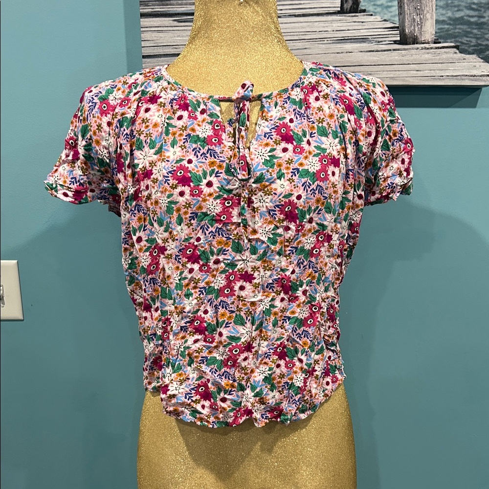 Floral Ruffle Women's Blouse